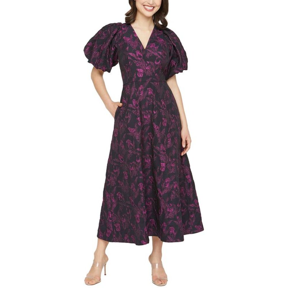 Kay Unger Womens  Grace Tea Length Dress
